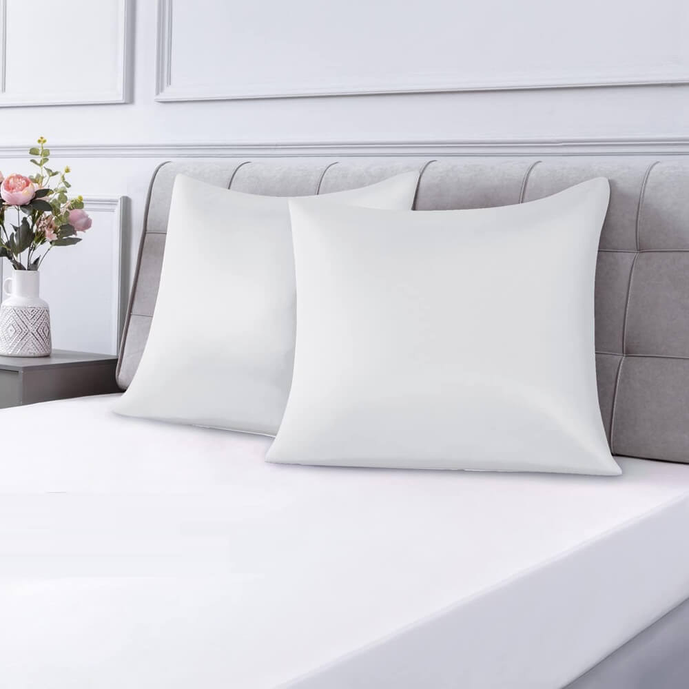 Housse Oreiller Satin, Taie Coussin Blanche