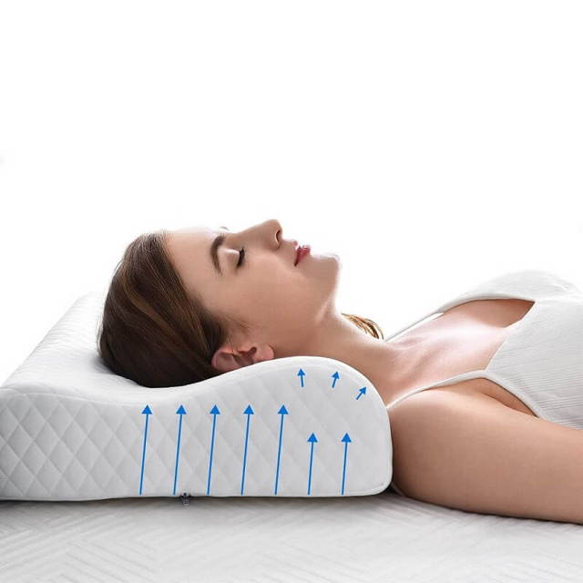 Oreiller Cervical Mémoire De Forme Elviros – Forme Papillon Gris Argenté