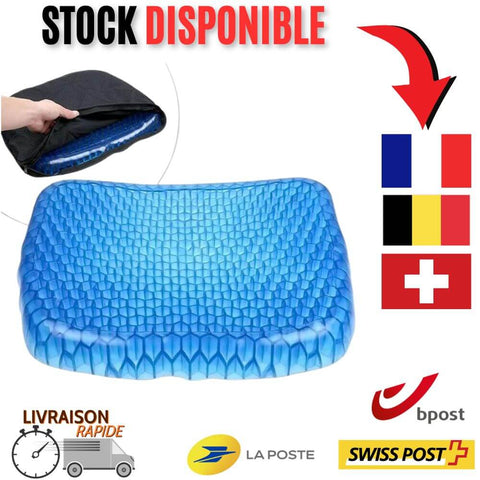 Coussin Ergonomique en Gel — Soulagement Sciatique, Coccyx & Anti-Escarre