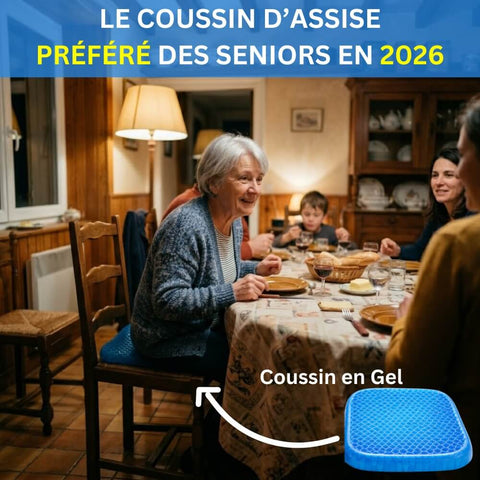 Coussin Ergonomique en Gel — Soulagement Sciatique, Coccyx & Anti-Escarre