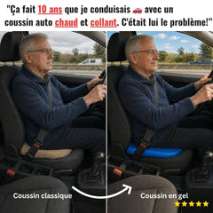 Coussin de Voiture Ergonomique en Gel — Soutien Lombaire & Confort Long Trajet
