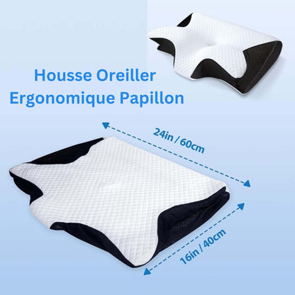 Housse Oreiller Ergonomique Papillon, Housse oreiller Cervical, Taie Oreiller Cervical