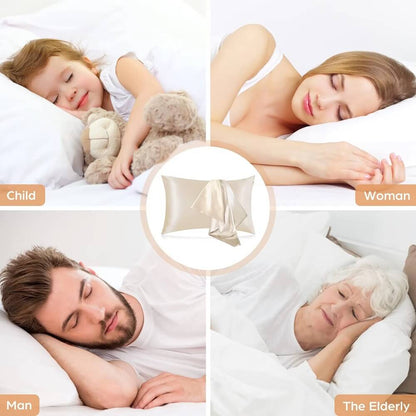 Housse Oreiller Satin, Taie Coussin Blanche