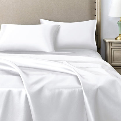 Housse Oreiller Satin, Taie Coussin Blanche