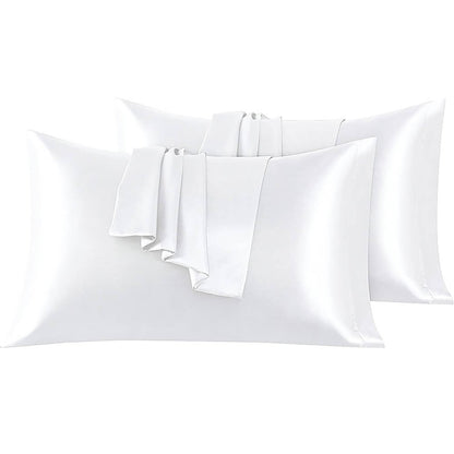 Housse Oreiller Satin, Taie Coussin Blanche