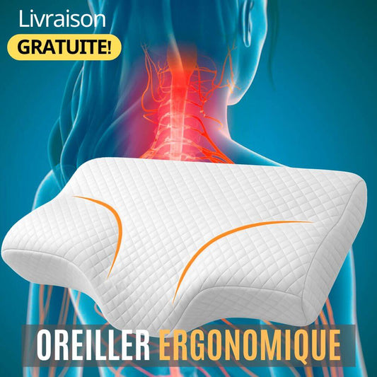 Oreiller Ergonomique Memoire de forme, Coussin Cervical Orthopédique, Oreiller Therapeutique