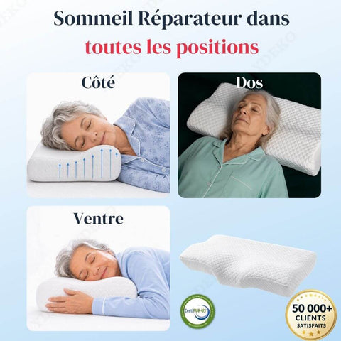 Oreiller Anti Ronflement Cervical à Memoire de Forme