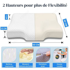 Oreiller Anti Ronflement Cervical à Memoire de Forme