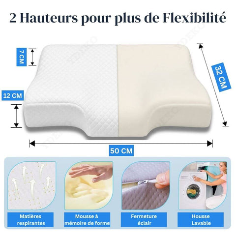 Oreiller Anti Ronflement Cervical à Memoire de Forme