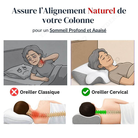 Oreiller Cervical Ergonomique - Design Papillon