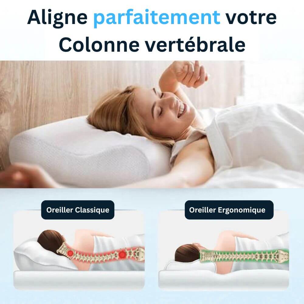 Oreiller Orthopedique, Oreiller Memoire de Forme, Coussin Cervical, Oreiller Ergonomique, Coussin Memoire de Forme, Oreiller Cervical