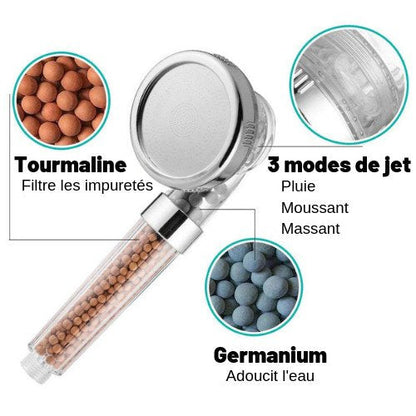 Pomme Douche Anti Calcaire, Douchette Haute Pression, Économiser d'Eau, Pommeau Douche 