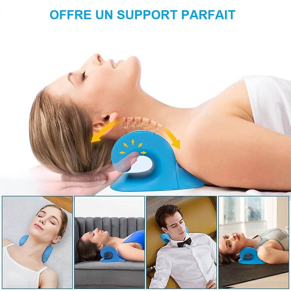 oreiller traction cervicale, coussin traction cervical, soulage douleurs cervicales